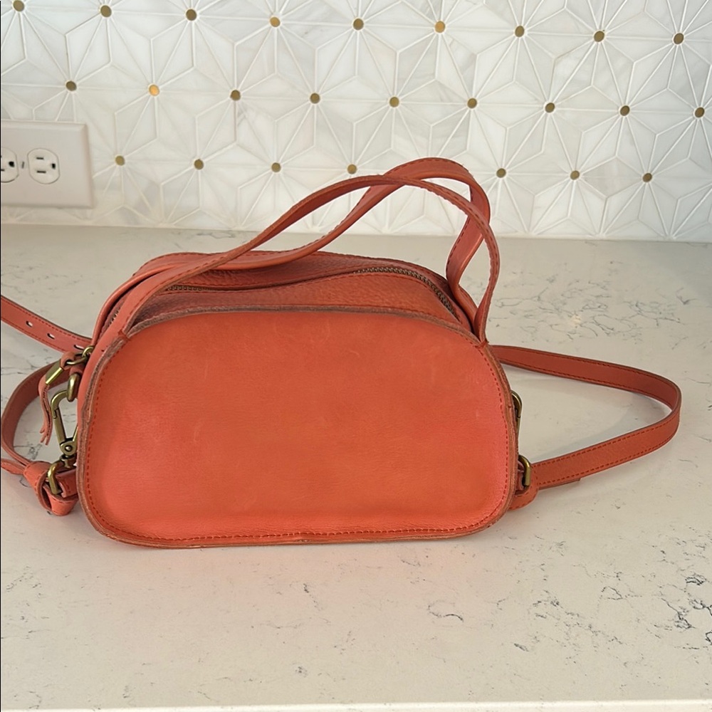 Madewell Orange Crossbody Bag with Minimalist Design